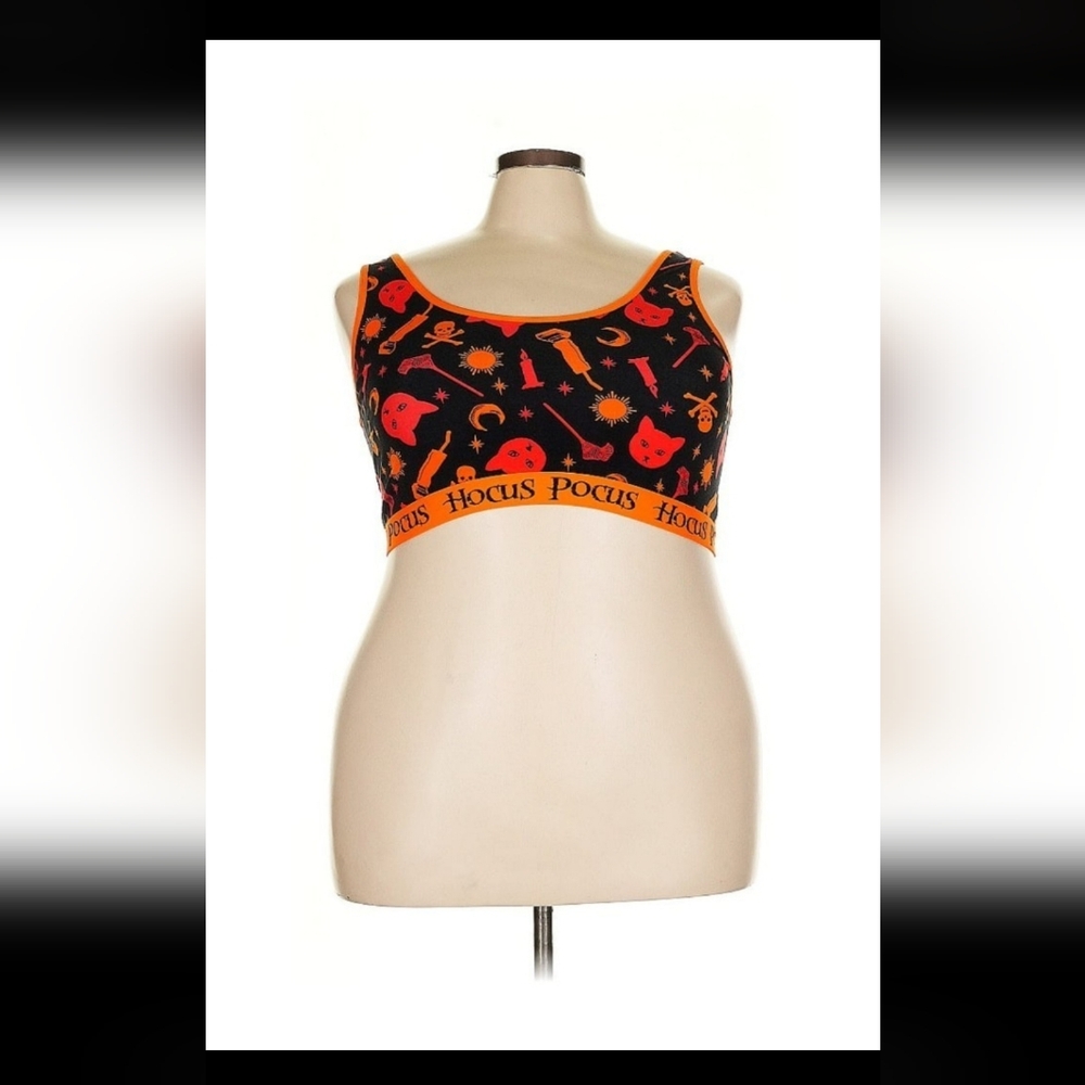 Torrid Hocus Pocus Sports Bra - Black and Orange